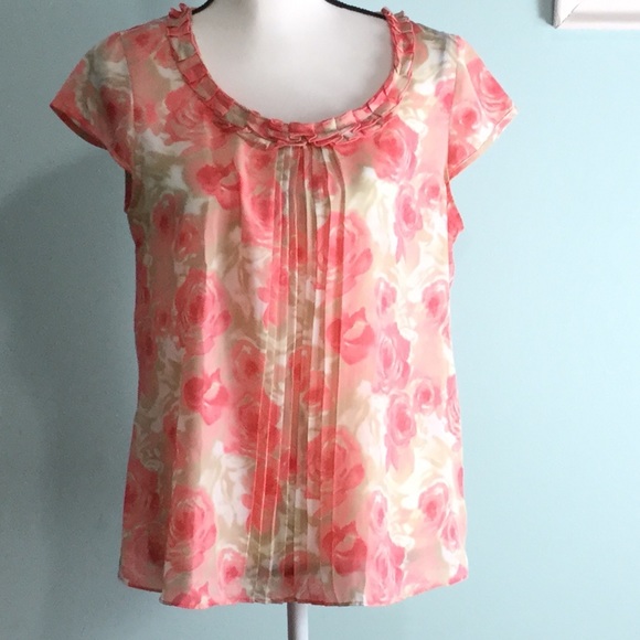 AKanne Klein Tops - AKanne Klein - Orange Floral Print Blouse